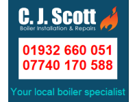 C J Scott logo, plumber in Walton-on-Thames