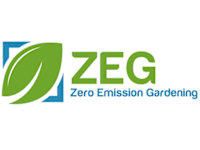 Zero Emission Gardening logo, gardener in London