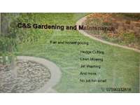 C&S Gardening and Maintenance logo, gardener in Horndean