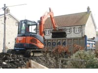 MES Groundworks logo, carpenter in Weymouth