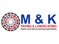 M & K Paving logo, driveway and patio installer in London