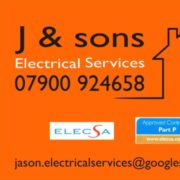 J & Sons Electrical Services logo, electrician in Patchway