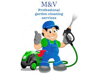 M&V Professional Garden Cleaning Services logo, driveway and patio installer in Leeds