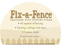 Fix-a-Fence logo, fencing and gate installer in Sandown
