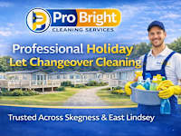 ProBright Cleaning Services logo, cleaner in Skegness