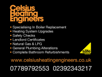Celsius Heating logo, heating engineer in South Hayling