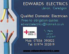 Edwards Electrics logo, EV charger installer in Llanon