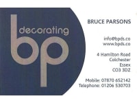 BP Decorating Services logo, tiler in Colchester