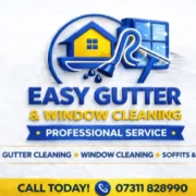 easy Gutter and window cleaning logo, fascia, soffit and guttering installer in Manchester
