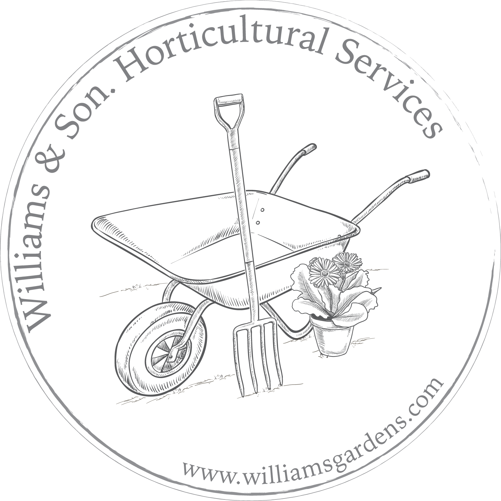 Williams & Son. Horticultural Services (Williams Gardens) logo, gardener in Waltham Chase